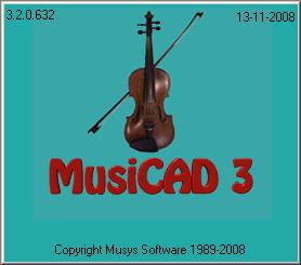 MusiCAD splash screen